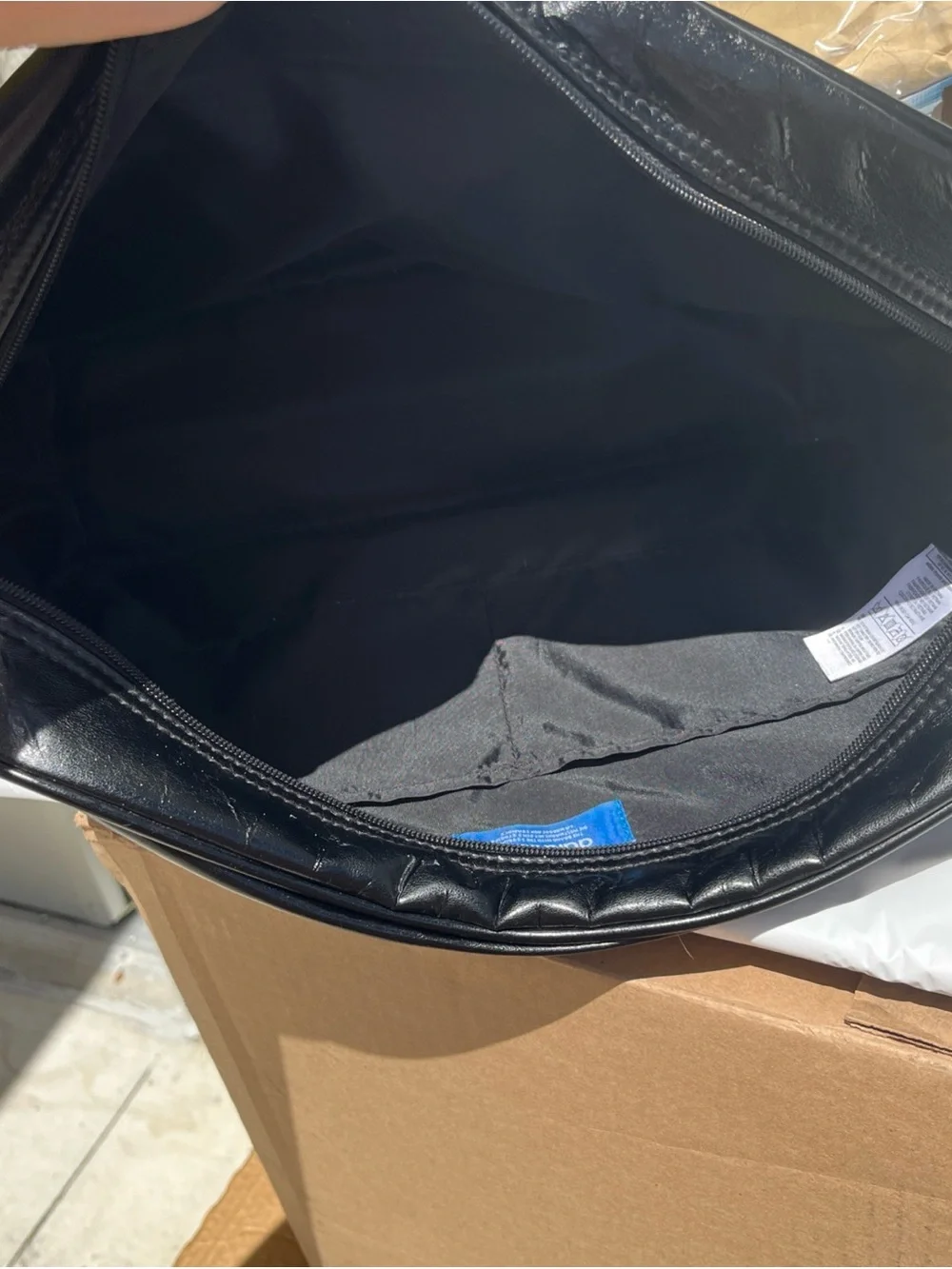 adidas Black and Gold Trefoil Messenger Bag
